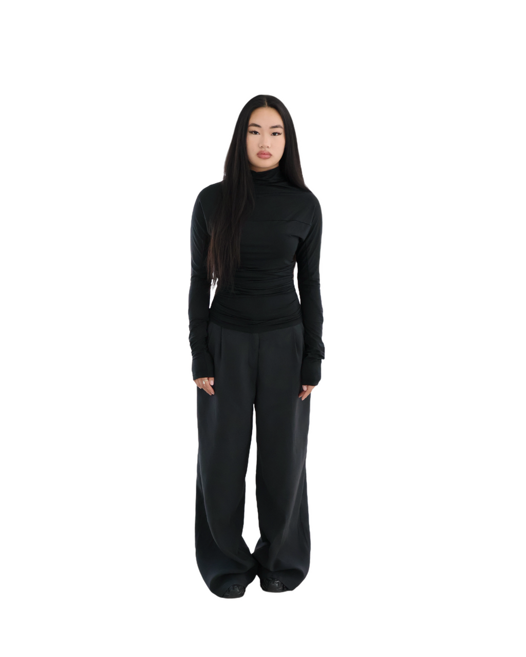 straight leg comfort pantalon - BLACK