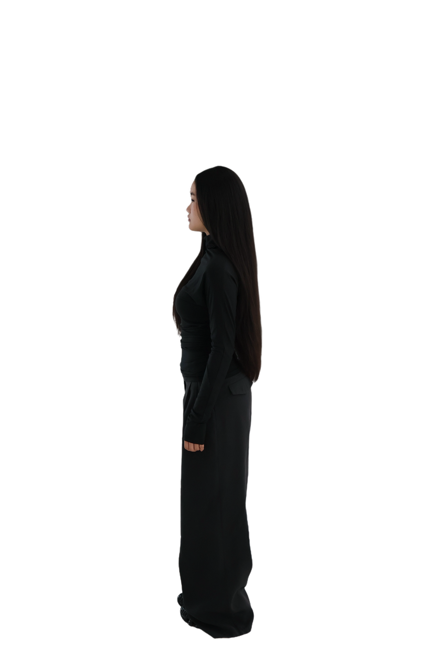 straight leg comfort pantalon - BLACK